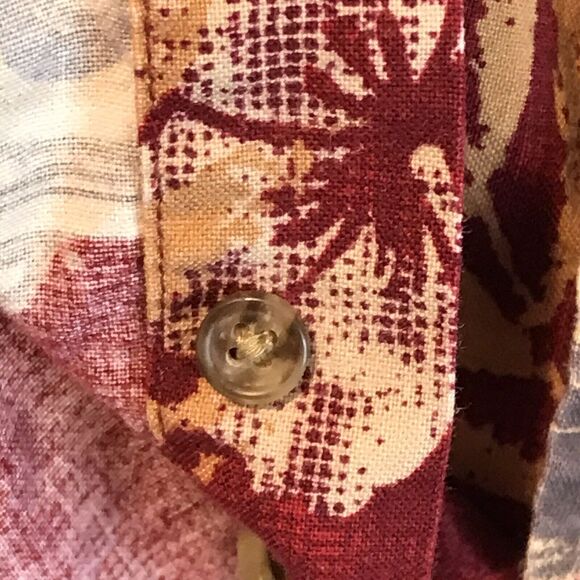 Puritan Hawaiian Shirt Red Old Pickup Trucks Large Short Sleeve Button Up Cotton - Picture 8 of 9